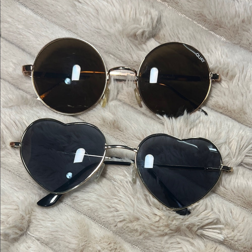 Round and Heart-Shaped Sunglasses Set